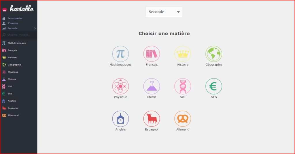 kartable matières